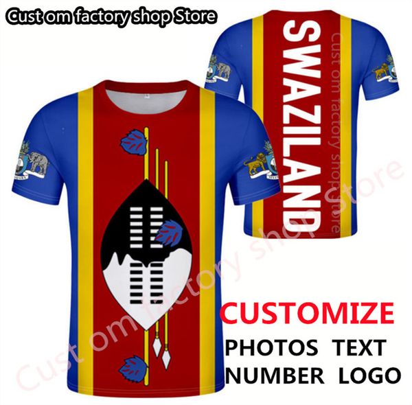 SWAZILAND T-Shirt DIY kostenlose benutzerdefinierte Namensnummer Frauen Männer lustige Neuheit T-Shirt Kurzarm Tops Unisex Outfit Kleidung 220616