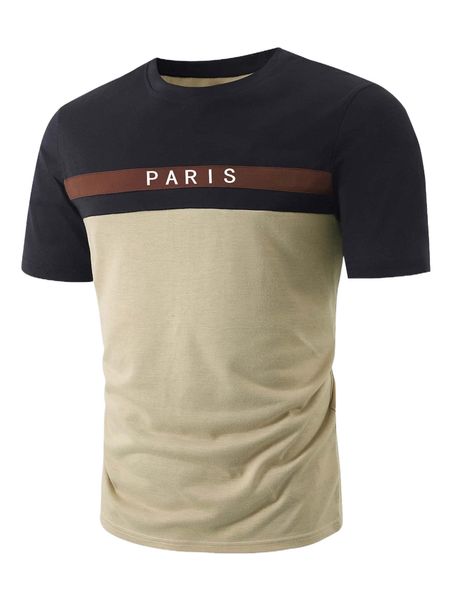 

men colorblock letter graphic tee d35o#, White;black