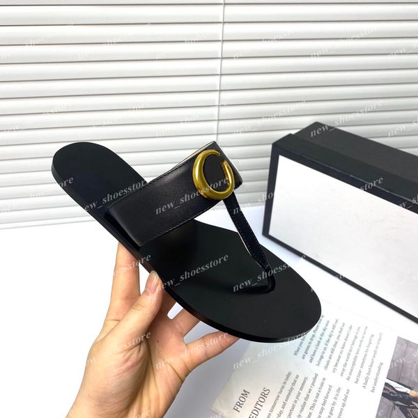 

with box sandal 2022 ggity sandal2021 designer leather slipper with lock buc en, Black