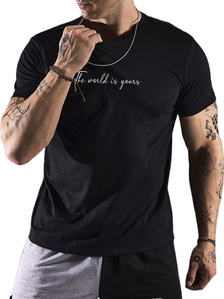

men slogan graphic tee c0hg#, White;black