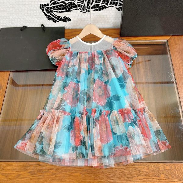

girl's dresses 3181 high-end children's clothing 2022 summer girls' princess dress chiffon, Red;yellow