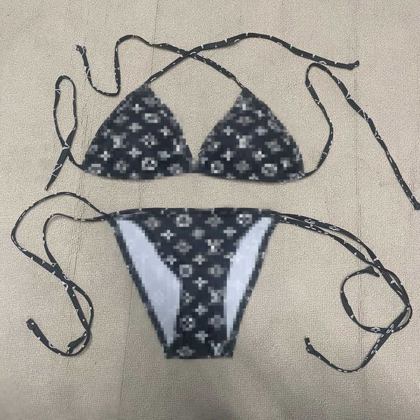 

trendy bikini black three-point floral print family split swimsuit womens designer net red swimming suit, White;black