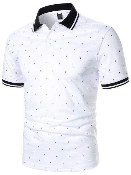 

men allover print polo shirt o0cc#, White;black