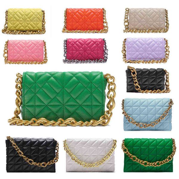

evening bags 2022 fashion for women designer thick metal chain shoulder underarm totes za bag handbag rose red green pink orange sac 220709