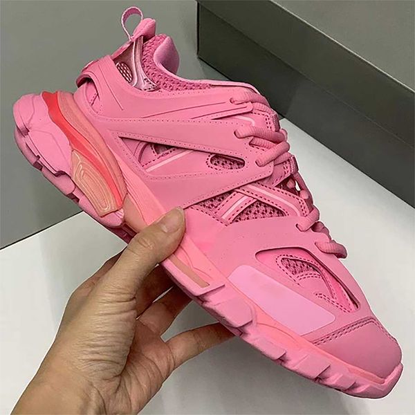 

luxury brand designer men women casual sport shoes track 3.0 triple white black sneakers gomma leather trainer nylon printed platform traine
