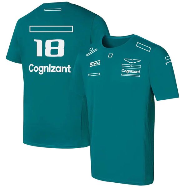 Masculino e feminino 2022 f1 equipe camiseta polo roupas quatro estações fórmula 1 verde driver número de corrida terno oficial mesmo personalizado