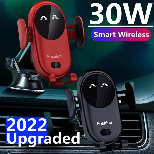 30W Auto Ladegerät Drahtlose Halter Für iPhone 13 12 11 XR X 8 Samsung S20 S10 Xiaomi Qi Schnelle lade Infrarot Sensor Telefon Halterung Ständer