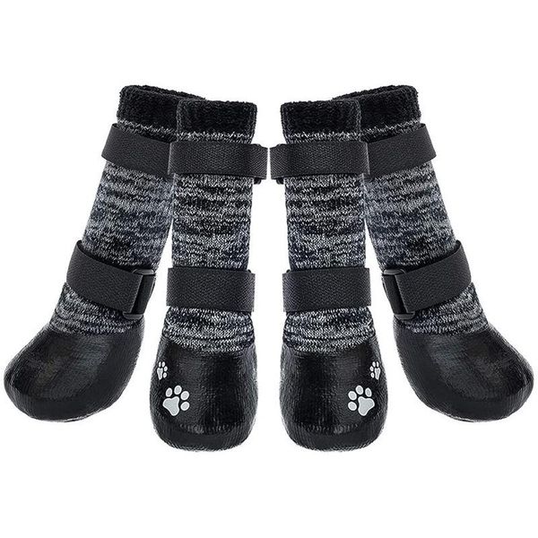 Abbigliamento per cani cinturino regolabile inverno caldo esterno impermeabile calzini antiscivolo antiscivolo scarpe per animali domestici piccole e grandi scarpe di cotonecane