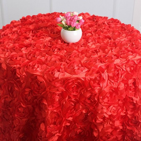 

wedding decorations 1.2m diameter blush pink 3d rose flowers table cloth for party decorations cake tablecloth round