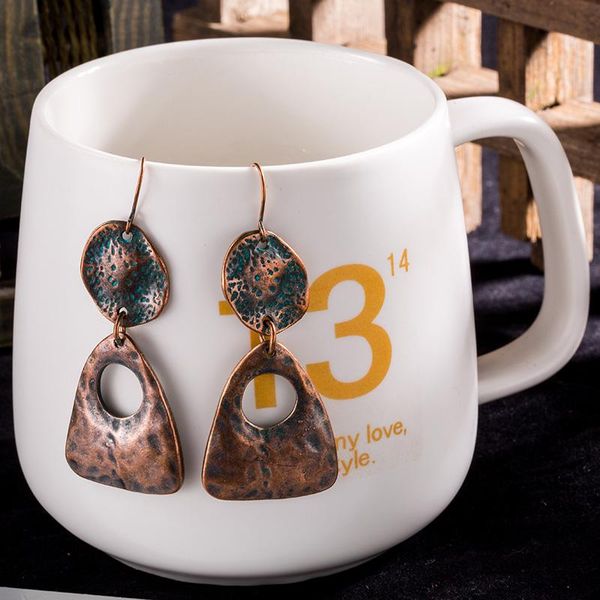 

dangle & chandelier vintage jewelry women retro copper pendants long drop earrings factory wholesale, Silver
