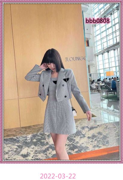 

women's tracksuits jackets with dress sets embroidery outwears for lady track suit fashion high-quality coats long sleeves two-piece se, Gray