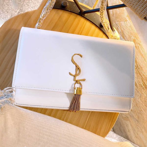 

fringe bag women designer chain one shoulder crossbody bag gold label grain tassel leather large capacity handbag simple classic