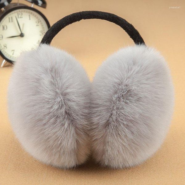 Boinas de boinas de pêlo de pêlo de inverno de inverno protetor silenciadores de orelhas femininos atrás da banda de cabeça de orifícios beretas beretas