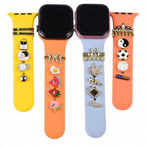 Charms de banda de esmalte dura personalizados para Apple Watch Band Watch Band Charms Readdy para enviar