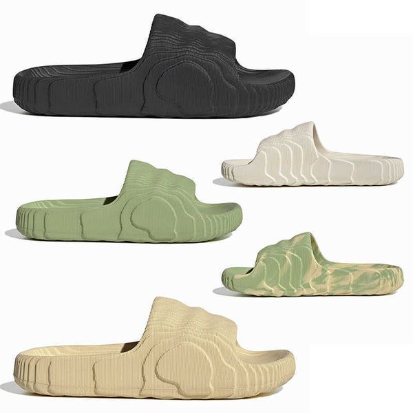 

casual adilette 22 slides designer slippers luxury shoes pantoufle platform scuffs sandales magic lime desert sand black white sandals mens