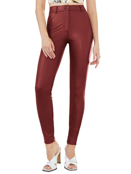 

high waist pu leather skinny pants f93j#, Black;white