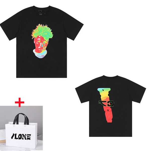 

22ss mens t-shirts women's summer high-end v letter printing ins trend men and women the same style v0402, White;black