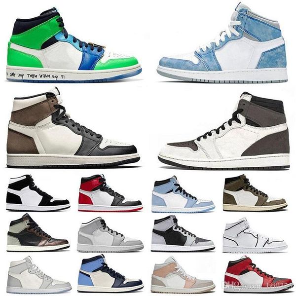 

high 1 basketball shoes og gore tex light bone 1s men sports sneakers university blue dark mocha bordeaux chicago seafoam women trainers, Black