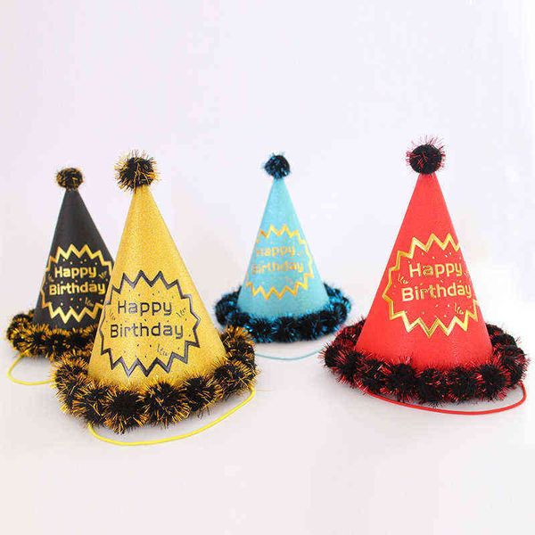 

factory outlet children golden onion paper hat new year ball frosted party pointed crown hat wool