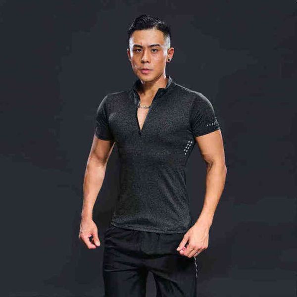 

lulu men's t shirts brand short sleeve summer thin quick drying t-shirt half zipper tees sports running fitness suit tights tshirts lu-, White;black