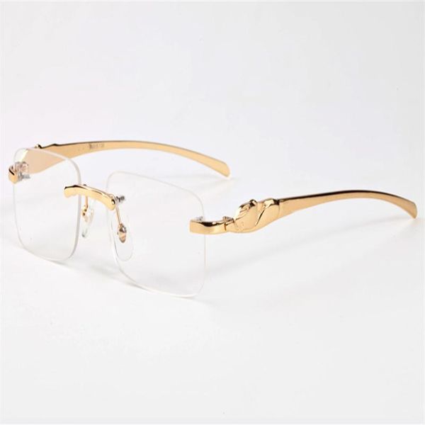 

new fashion sport men buffalo horn glasses metal legs leopard series glasses golden silver frame mens attitude sunglasses w2382, White;black