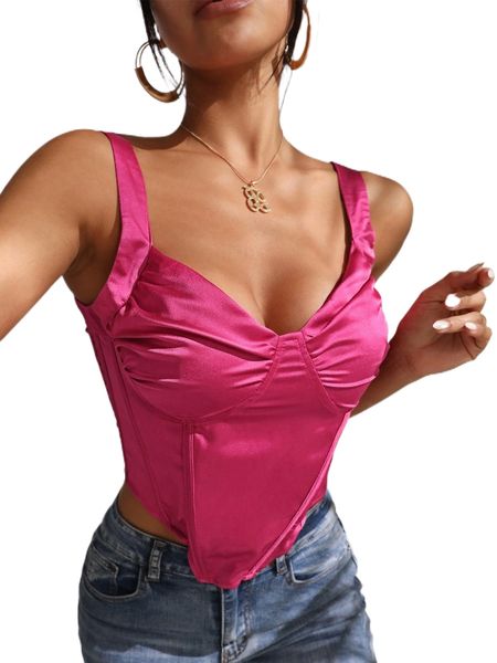 

ruched bust asymmetric hem tank 94kx#, White