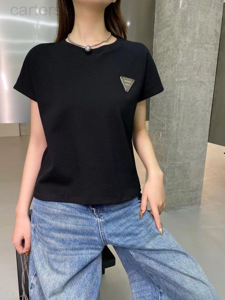 

women's t-shirt designer 22 spring and summer new minority simple fly sleeve design slim fit tailoring hardware short 8xkc, White