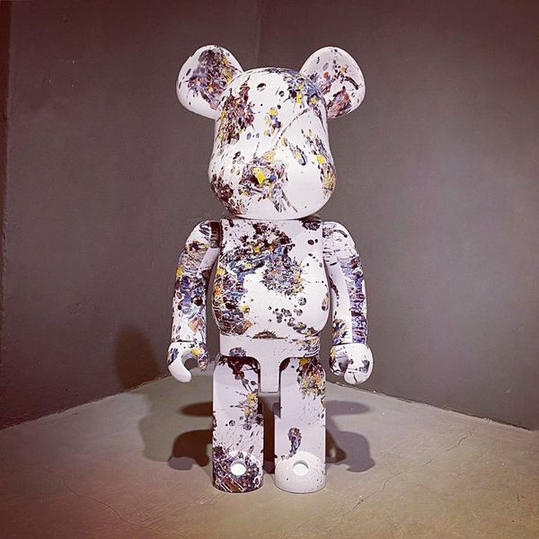 

popular sale 400% 28cm bearbrick the abs splash-ink fashion bear chiaki figures toy for collectors bearbrick art work model decoration toys