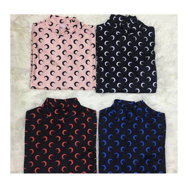 

ss summer designer womens t shirts yoga feminine clothes moon print printed stylist women long sleeve graphic tee tunics koszulka damska cre, White