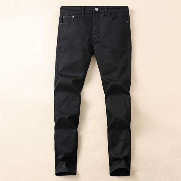 

black white spring jeans cotton slim elastic ltaly eagle brand fashion business trousers male classic summer denim pants, Blue