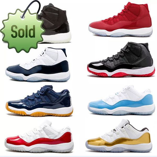 

11 11s basketball shoes cap and gown prom night platinum tint gym red bred prm heiress barons concord 45 platinum tint sports sneakers j, Black