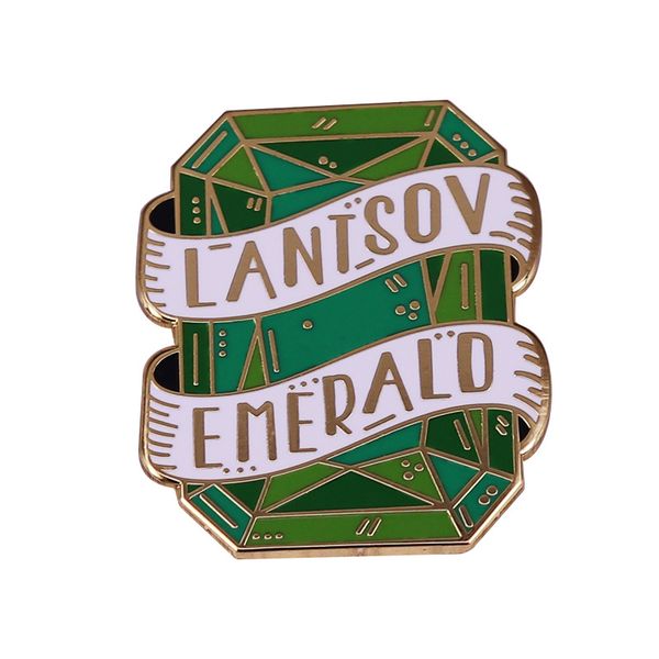 

six of crows lantsov emerald enamel pins bookish literary badge brooch accessories book art jewelry bookworm gift, Blue