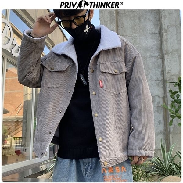 

privathinker men 2020 autumn winter thicken warm corduroy jackets men s outwear hip hop coat male teen casual jacket colorful lj201013, Black;brown
