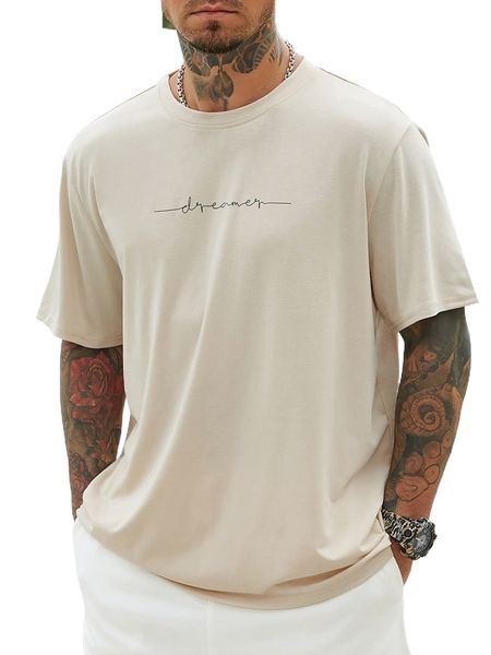 

extended sizes men letter graphic tee k9r2#, White;black