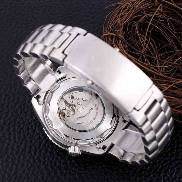 

onega european designer watches wristwatch luxury omg316 precision steel swiss movement mechanical hollow band watch men's business, Slivery;golden
