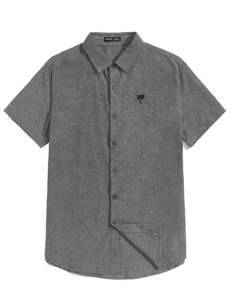 

men tree embroidered shirt x8j2#, White;black