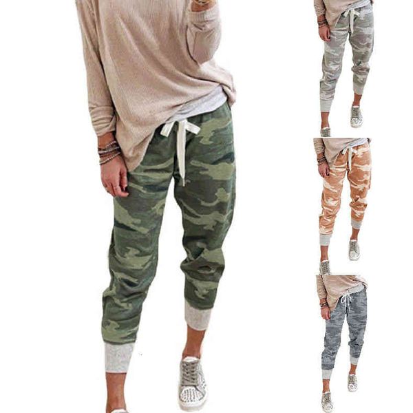 

women's pants & capris 2022 women's pants camouflage printing casual drawstring jogging un55, Black;white