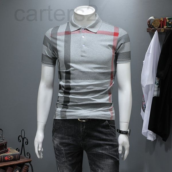 

men's t-shirts designer -f79265 men's plaid 2021 mercerized cotton short sleeve olo long-term fake mold uwvg2022, White;black