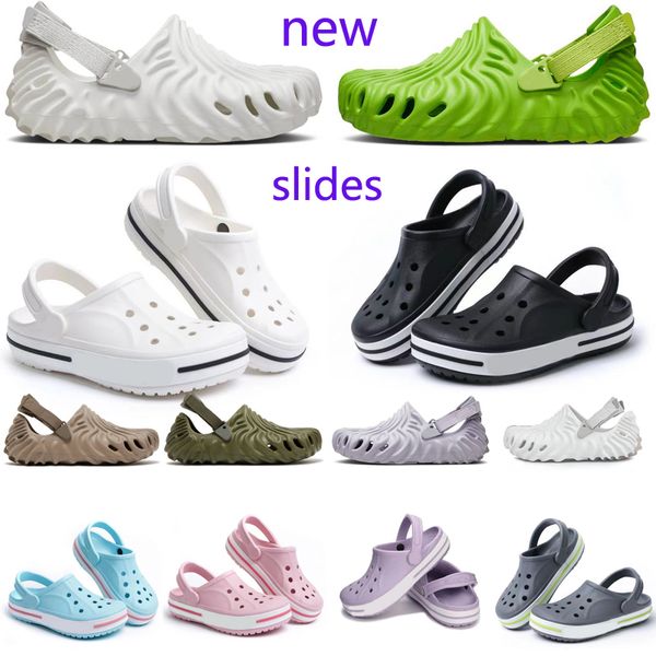 

polle clogs women sandals shoes summer slides for brand design sandalias mujer zapatos planos slippers size 35-46, Black