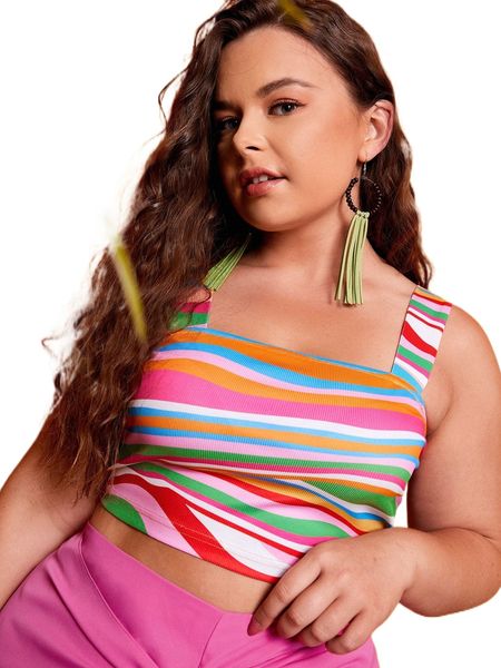 

plus block striped wide strap c3ij#, Black