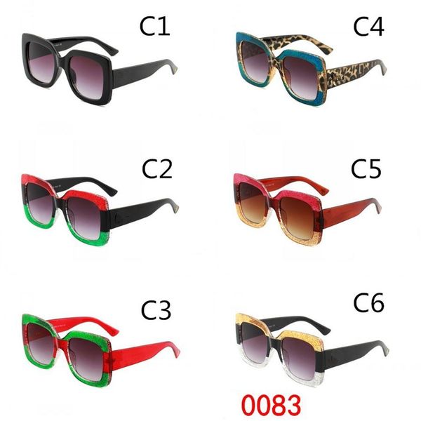 

0083 fashion women sunglasses 5 colors frame shiny crystal design square big frame lady design uv400 lens quality a moq278m, White;black