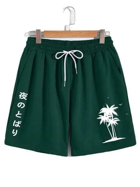 

romwe guys tropical graphic shorts c96f#, White;black