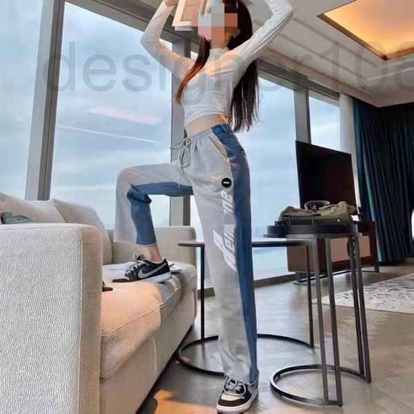 

women's shorts designer we11d22 spring new letter splicing leisure straight tube long style pzuu, White;black