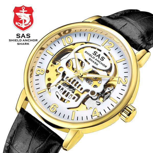 Homem Mechanical Watch Moda Skeleton Men's Watch Men Skull Creative Watches