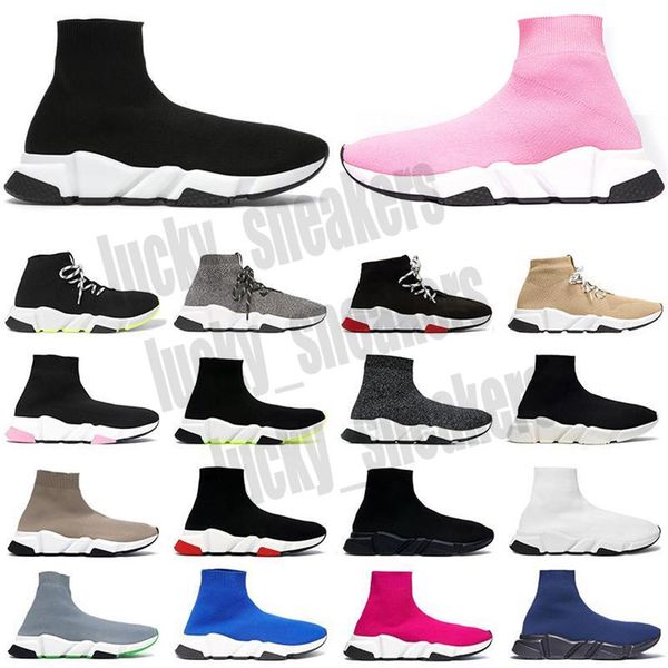 

sock casual shoes men women speed high low sneakers triple black white red clearsole yellow fluo mens shoe jogging walking 36-266h