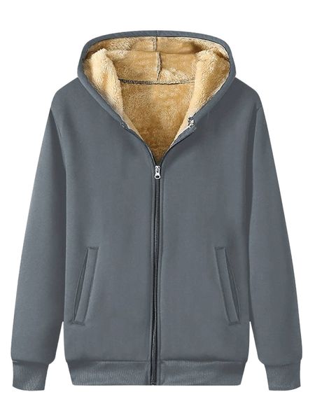 

men zip front thermal hoodie 89bj#, Black