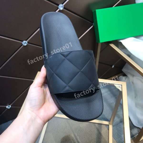 

luxury mens womens slipper bottega veneta summer sandals beach slide fashion slippers ladies designer shoes sandles slides green rubber, Black