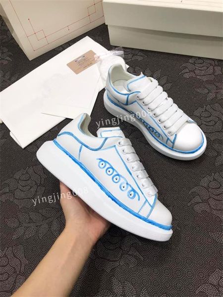 

2022 womens velvet suede casual shoes designers mens blue flats lace up platform sole sneakers leather sneakers sports trainers size34-45 gp, Black