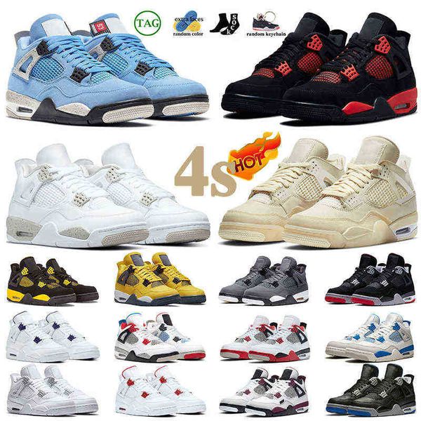 

2022 basketball shoes men women 4s sail 4 red thunder black cat white oreo patent bred rebellionaire hyper royal dark marina university blue