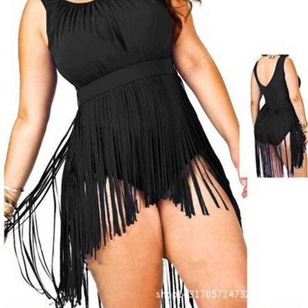 

swimsuit one women's piece triangular slim large xl-6xl steel tassel fat woman, White;black